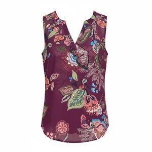 Maurices Burgundy and Olive Patterned Top